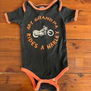 Harley Davidson baby onesie. My grandpa rides a Harley. EUC!